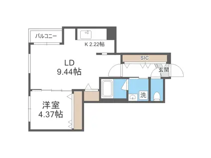 SーRESIDENCE元町ALECTRA(1LDK/2階)の間取り写真