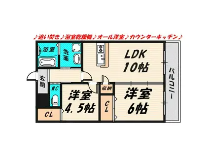 グランイニシオ都島(2LDK/1階)の間取り写真