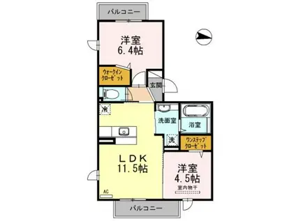 ファミリア金剛(2LDK/2階)の間取り写真