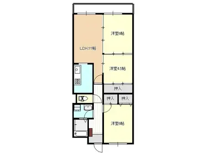 松の杜パークレジデンス(3LDK/4階)の間取り写真