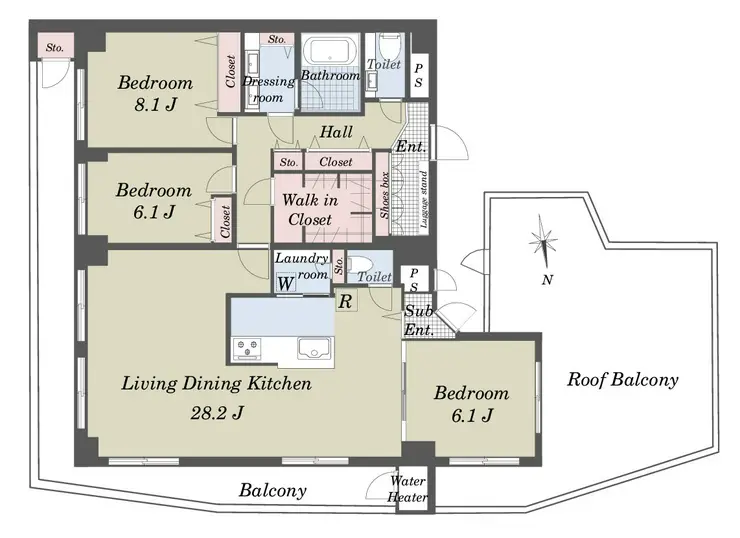 麻布十番ハイツ 7階階 間取り