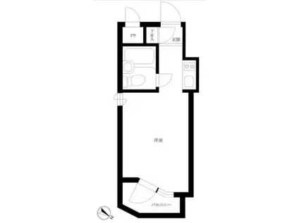 パレスハイツ千歳烏山(ワンルーム/2階)の間取り写真