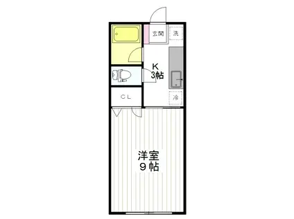 ハイムレンボー(1K/1階)の間取り写真