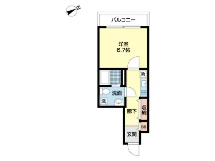 タケミツ幕張本郷マンション(1K/4階)の間取り写真