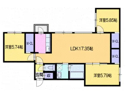 ラ・シュエットノルド(3LDK/2階)の間取り写真