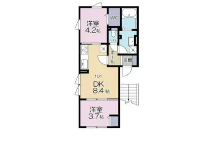 ルート清澄(2DK/1階)の間取り写真