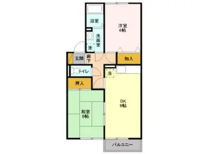 ヴァレンサ氷川B棟(2DK/2階)の間取り写真