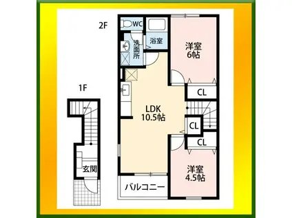 TOKYO233(2DK/2階)の間取り写真