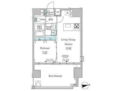 ミリアレジデンス新宿御苑(1LDK/14階)の間取り写真