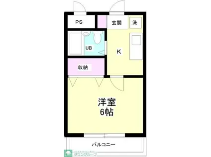 CENT浦和(1K/2階)の間取り写真