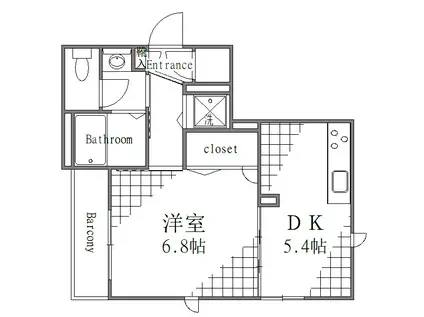 メゾン ハピネス(1DK/1階)の間取り写真