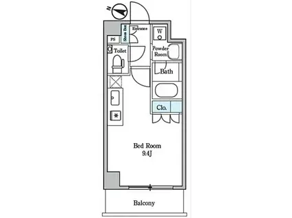 ディームス麻布狸穴町(1K/1階)の間取り写真