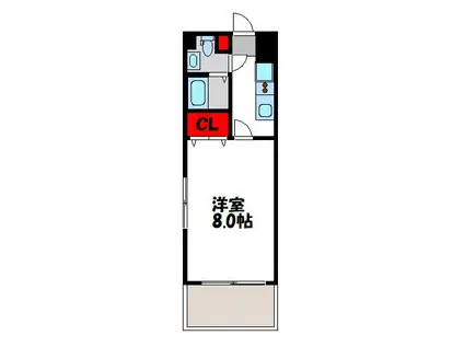 アール六本松駅前(1K/6階)の間取り写真