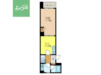 FIXビル(1DK/1階)の間取り写真