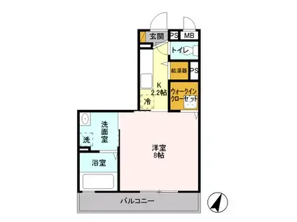 ピラタス X(1K/1階)の間取り写真