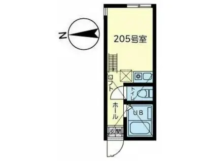 セレシア横浜釜台(ワンルーム/2階)の間取り写真