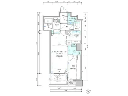 パークタワー勝どき サウス棟(1LDK/37階)の間取り写真