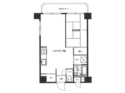 キョウエイハイツ田町(1LDK/3階)の間取り写真