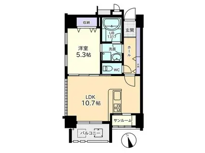エスカイア千石町(1LDK/6階)の間取り写真