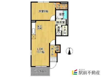 グロワールメール(1LDK/1階)の間取り写真