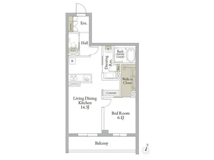 RELAFORT中野富士見町(1LDK/3階)の間取り写真