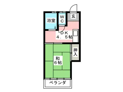 第1メゾンサイトウ(1DK/2階)の間取り写真