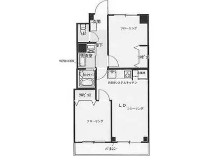 ストークマンション桜川(2LDK/2階)の間取り写真