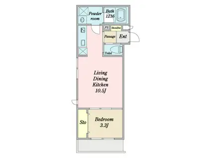 レガーロ(1LDK/3階)の間取り写真