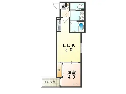 H-MAISON住吉II(1LDK/2階)の間取り写真