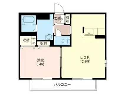 アーバンハイツ弐番館(1LDK/2階)の間取り写真