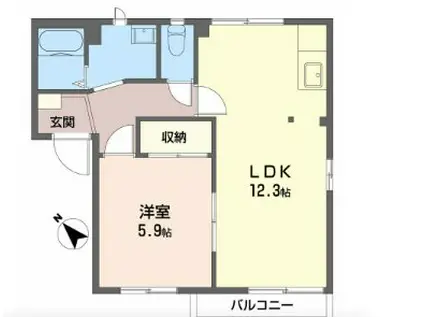 フレグランスFOREVER A(1LDK/1階)の間取り写真