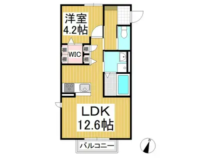 GRAND BLANC(1LDK/1階)の間取り写真