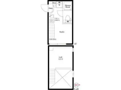 HUGH SQUARE(ワンルーム/1階)の間取り写真