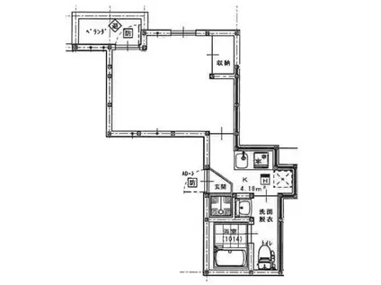 アリビオ西新井(1K/3階)の間取り写真