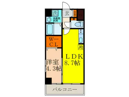 アンフィニXVIII(1LDK/3階)の間取り写真