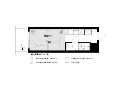 新宿御苑ダイカンプラザ(ワンルーム/9階)の間取り写真