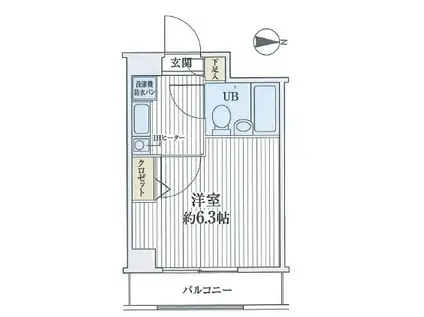 ライオンズマンション練馬第2(1K/2階)の間取り写真