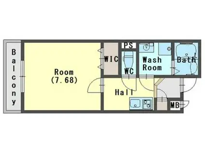 エステイトE垂水(1K/3階)の間取り写真