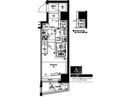 AXAS西五反田(1K/4階)の間取り写真