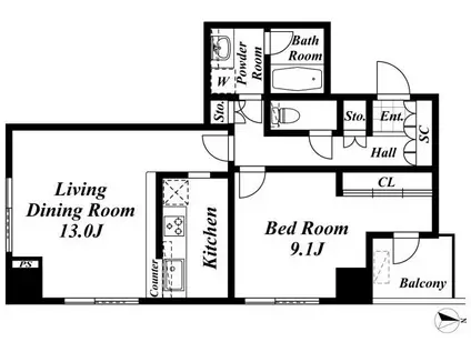 代官山プラザ(1LDK/11階)の間取り写真