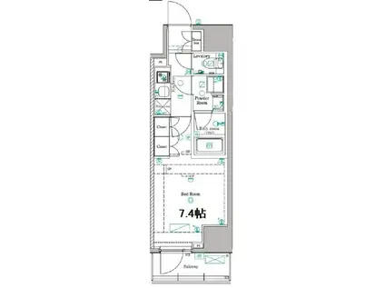 DIPS赤羽レジデンス(1K/10階)の間取り写真
