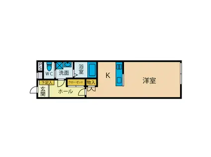 CASA MI 6(ワンルーム/1階)の間取り写真