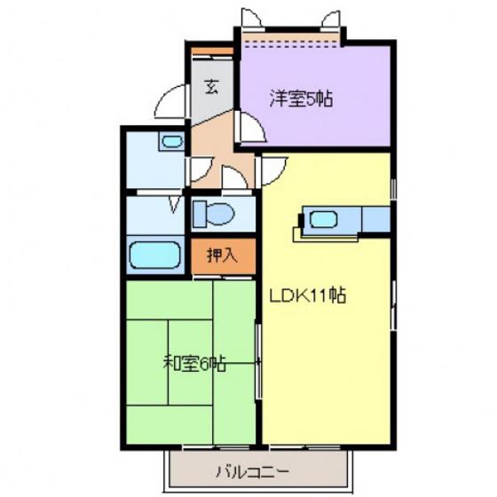 ブランミュール(2LDK/1階)の間取り写真
