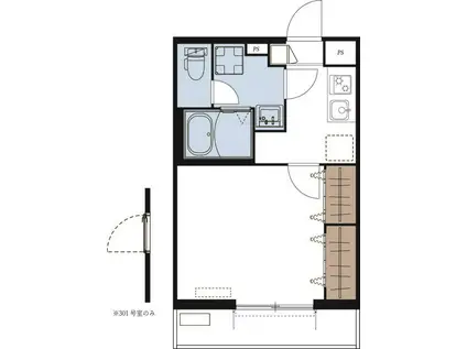ヴィラ大和(1K/2階)の間取り写真