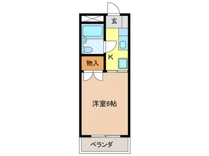 リズ スクエア 南棟(1K/1階)の間取り写真