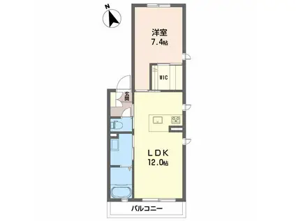 シャーメゾン フォレナ D棟(1LDK/1階)の間取り写真