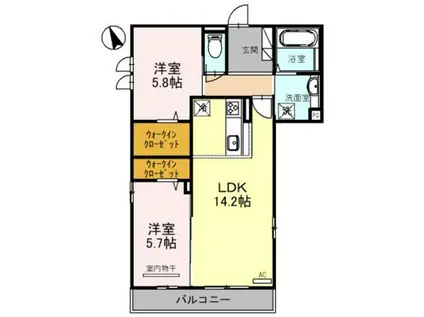 メゾンシュシュ A棟(2LDK/3階)の間取り写真