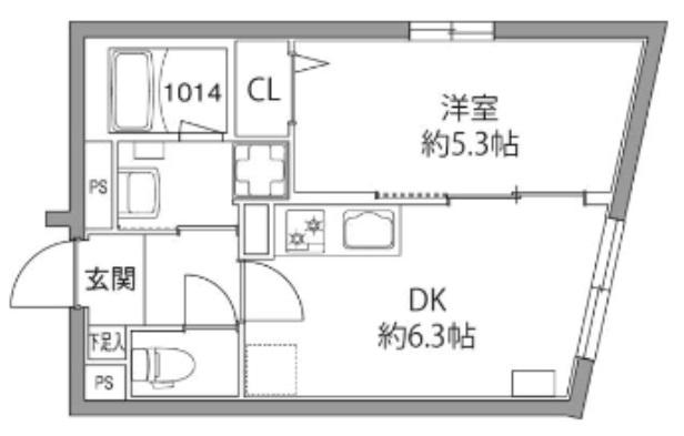 レピュア板橋本町レジデンス(1DK/4階)の間取り写真