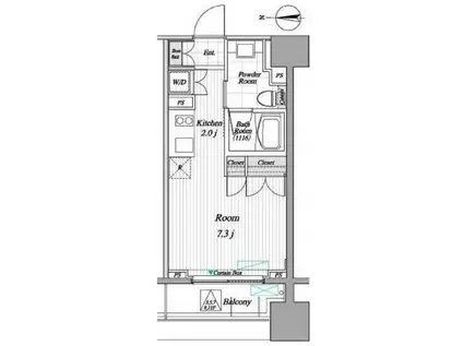 レジディア錦糸町II(1K/8階)の間取り写真