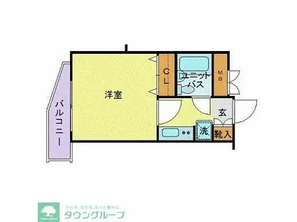 サンテミリオン品川西(1K/2階)の間取り写真
